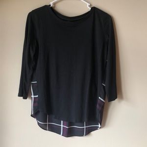 Plaid Dolman Top